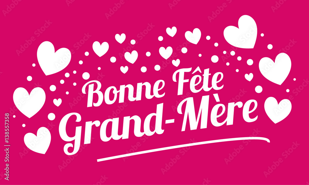 Bonne Fete Grand Mere Carte Coeur Stock Vector Adobe Stock