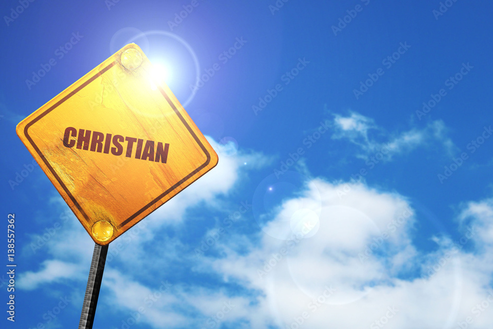 Naklejka premium christian, 3D rendering, traffic sign