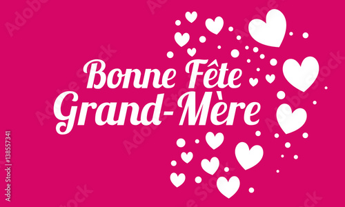 Bonne fête grand-mère avec coeurs