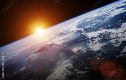 Fototapeta Naklejka Na Ścianę i Meble -  Planet Earth in space 3D rendering elements of this image furnished by NASA