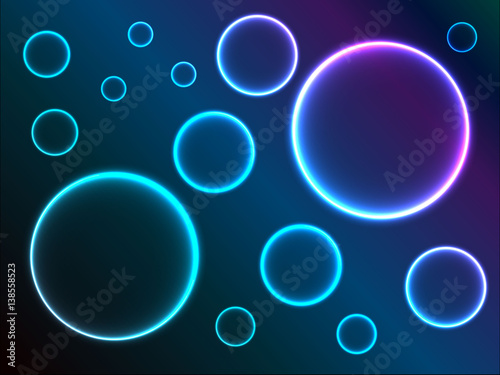 Abstract background with shiny circles. Vector illustration.