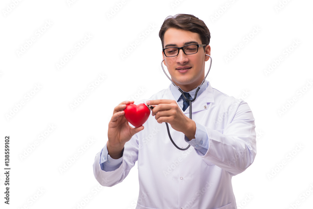 Doctor with heart isolated on white background Doctor with heart isolated on white background