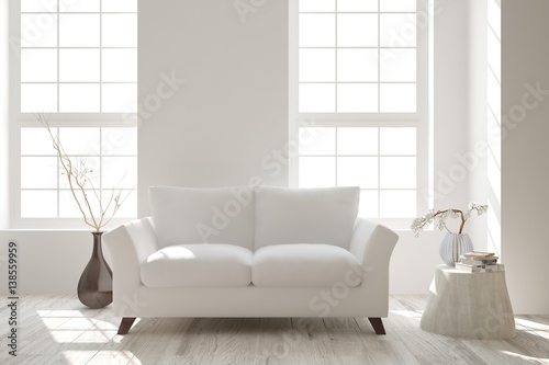 White room with sofa. Scandinavian interior design © AntonSh