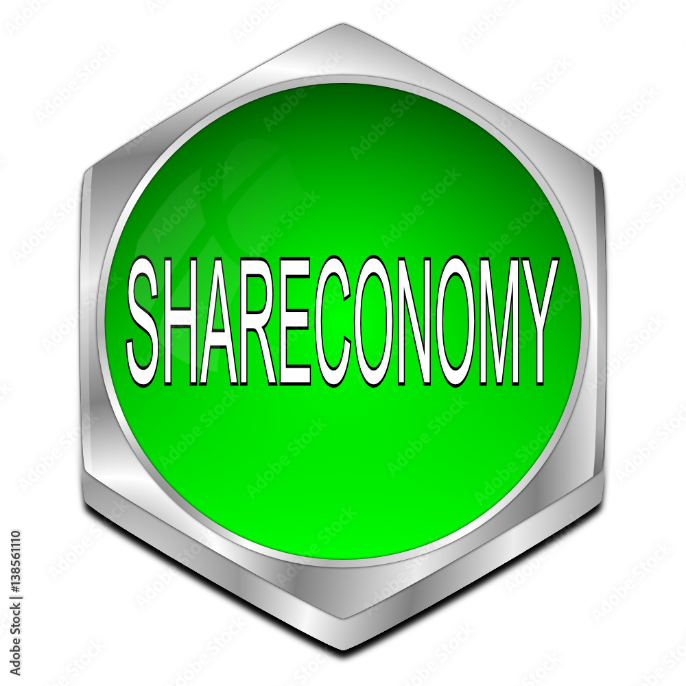 Shareconomy Button - 3D illustration Shareconomy Button - 3D illustration
