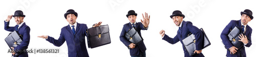 Businessman in old style hat photo