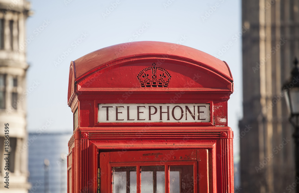 Red Telephone Booth next to Big Ben - London Red Telephone Booth next to Big Ben - London