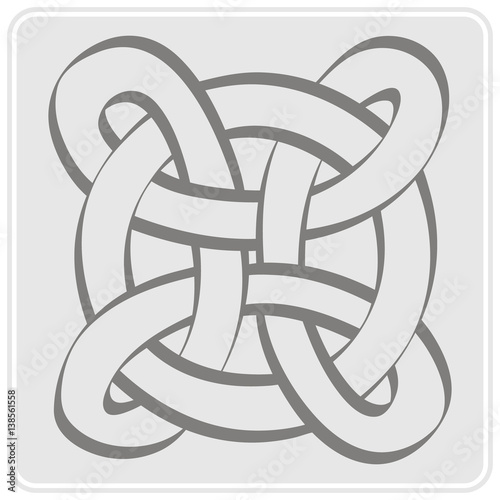 monochrome icon with Celtic art and ethnic ornaments for your design