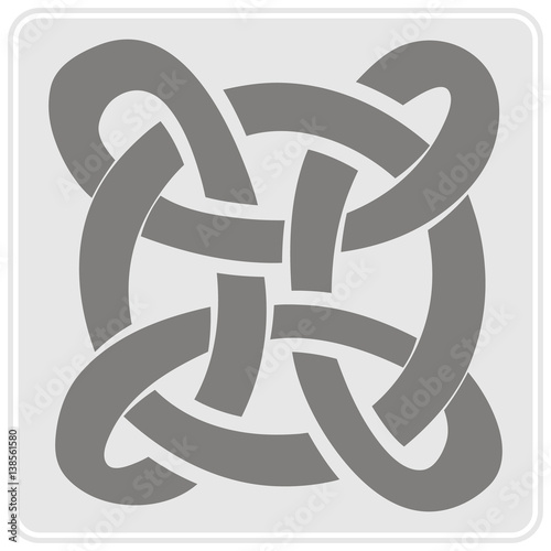 monochrome icon with Celtic art and ethnic ornaments for your design
