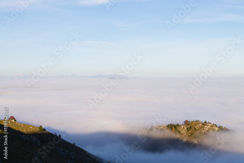 Carpet of clouds from mountain top