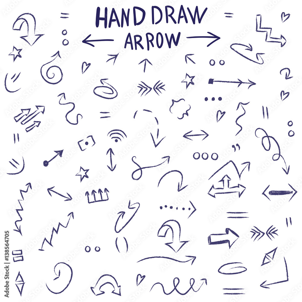 Hand drawing. arrow set. Icons. For your design. Hand drawing. arrow set. Icons. For your design.