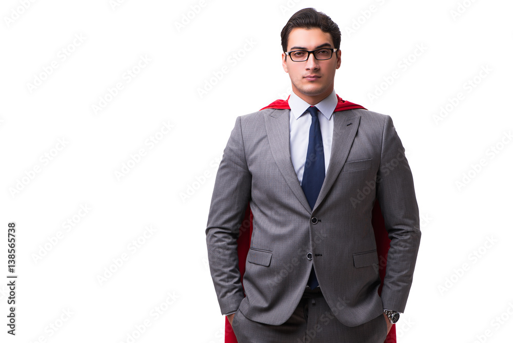 Super hero businessman isolated on white Super hero businessman isolated on white