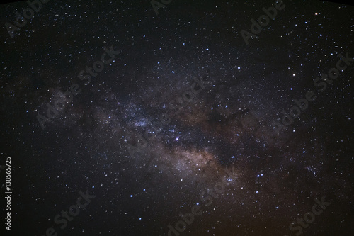 milky way galaxy. Long exposure photograph.With grain