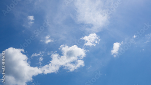 Clear blue sky background with tinny clouds. © ieang