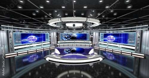 Virtual TV News Set 1
