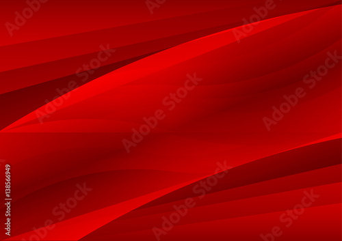 Red abstract waves background Vector