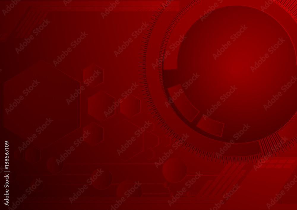 Obraz premium gray abstract hexagon and circle lines background vector