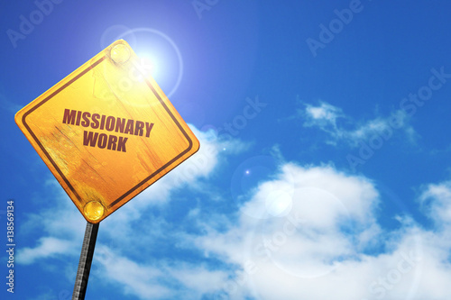 missionary work, 3D rendering, traffic sign