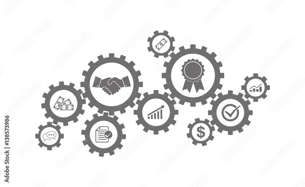 The gear Business Machine. Vector Illustration The gear Business Machine. Vector Illustration