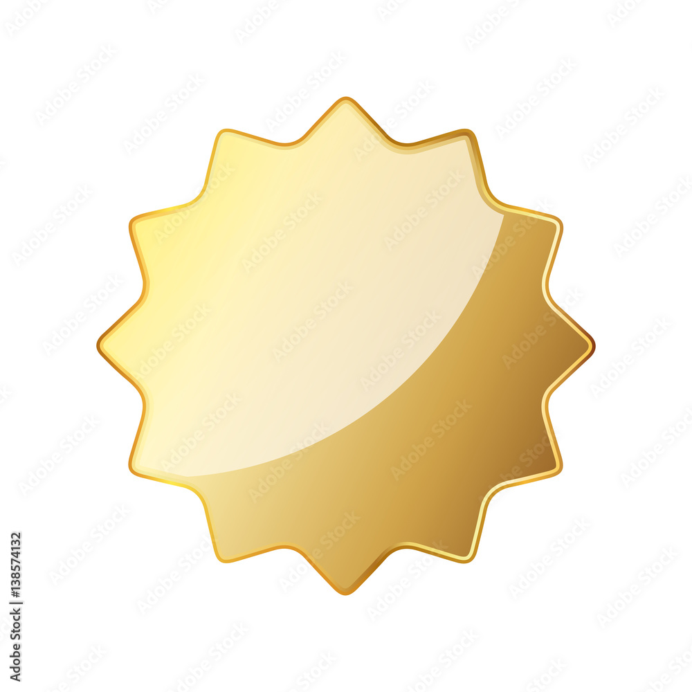Fototapeta Empty golden seal icon. Vector illustration