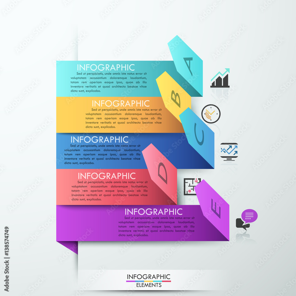 Modern arrow paper style step up options banner Modern arrow paper style step up options banner