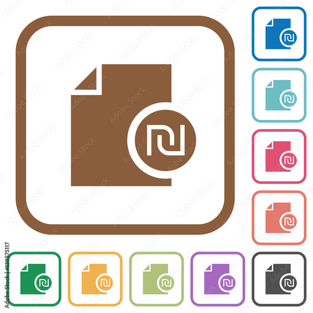 Israeli new Shekel financial report simple icons Israeli new Shekel financial report simple icons