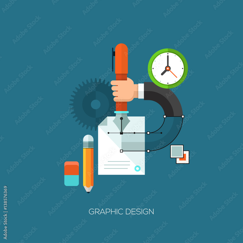 Flat vector illustration concept for graphic design Stock Vector ...