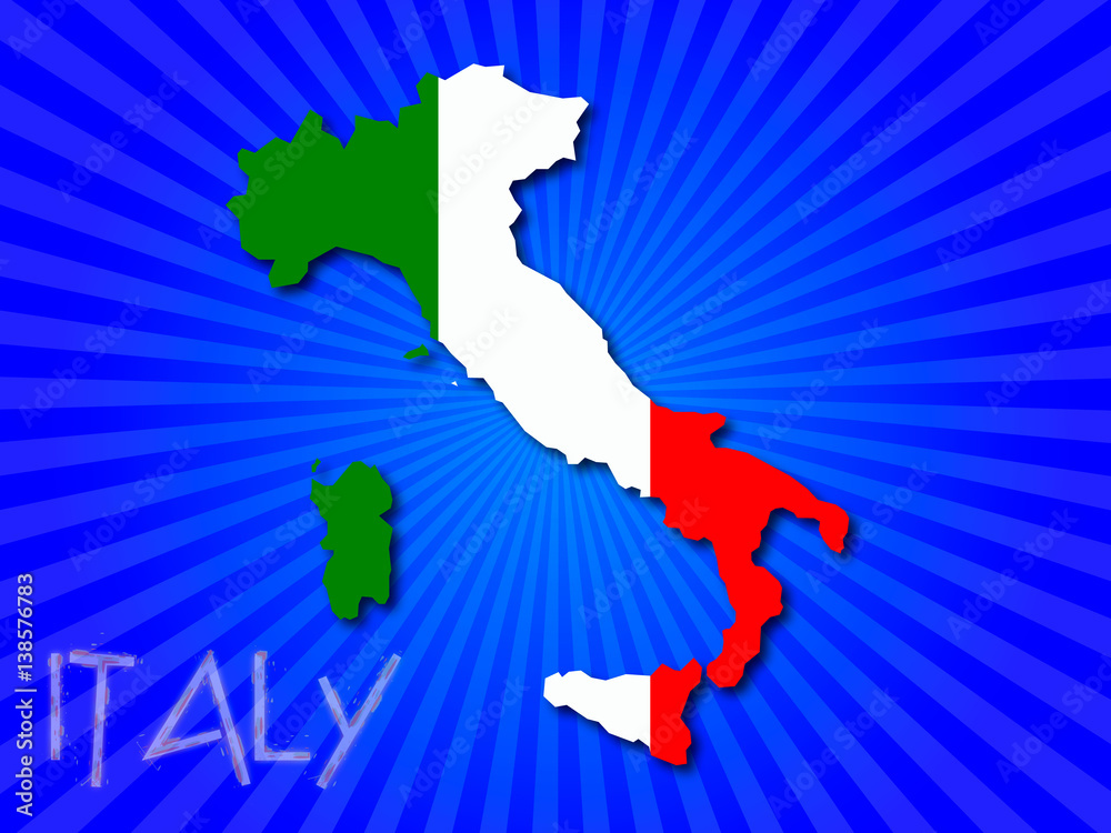 Obraz premium Italy flag and map