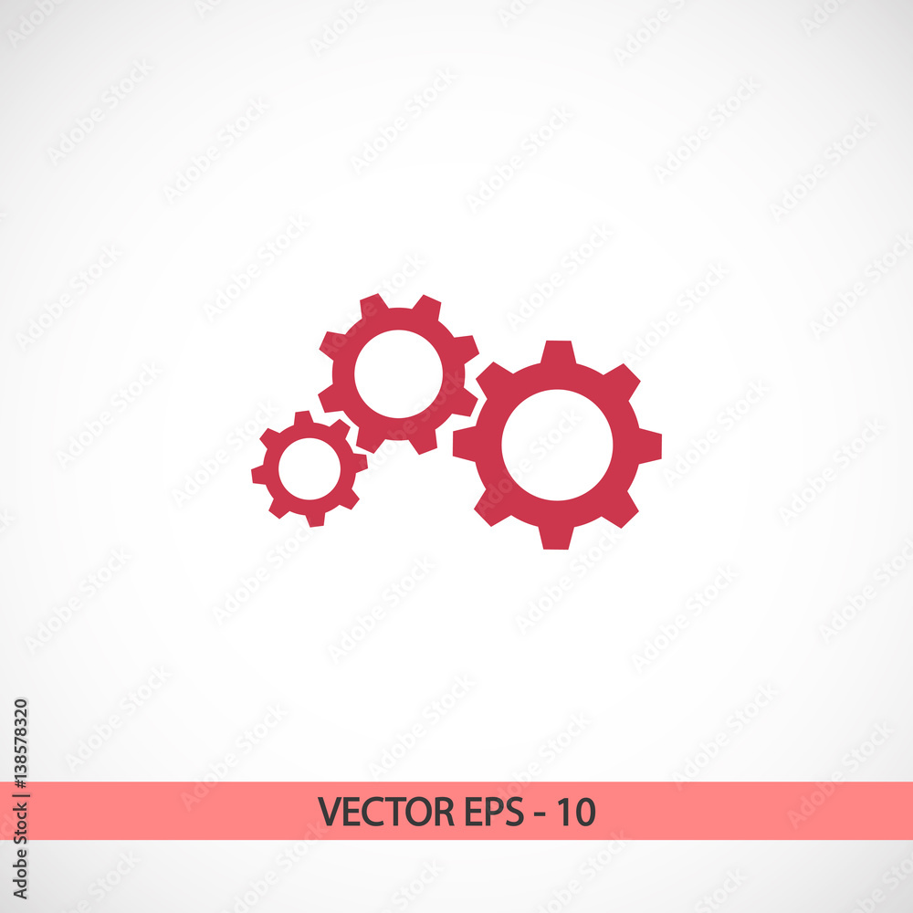 gears icon, vector illustration. Flat design style gears icon, vector illustration. Flat design style