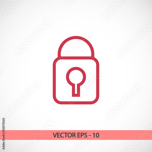 lock icon, vector illustration. Flat design style