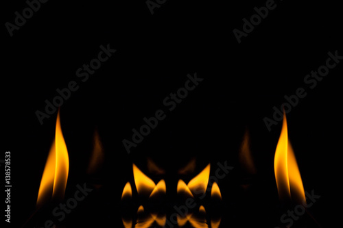 Fire flame on black background, Fire, Flame