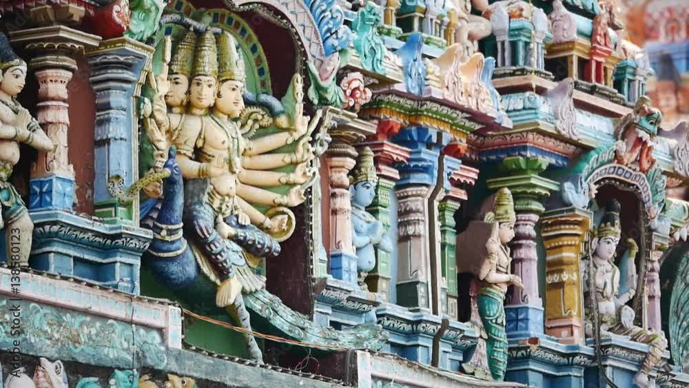 Sculpture on front Hindu Temple in Kerala Sculpture on front Hindu Temple in Kerala