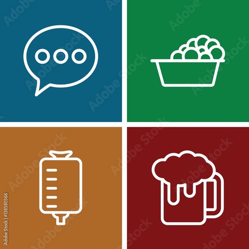 Set of 4 bubble outline icons