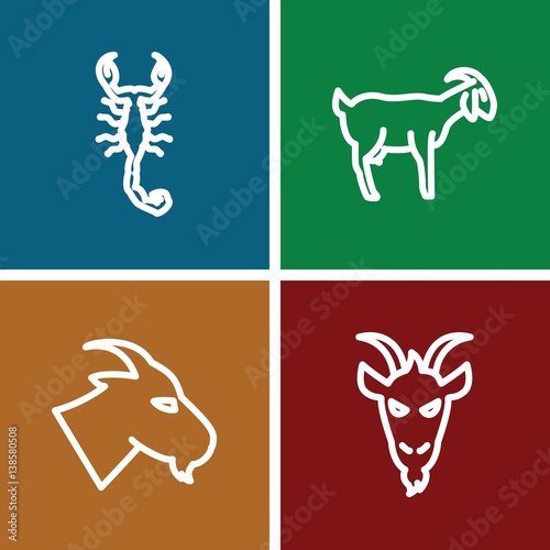 Set of 4 zodiac outline icons