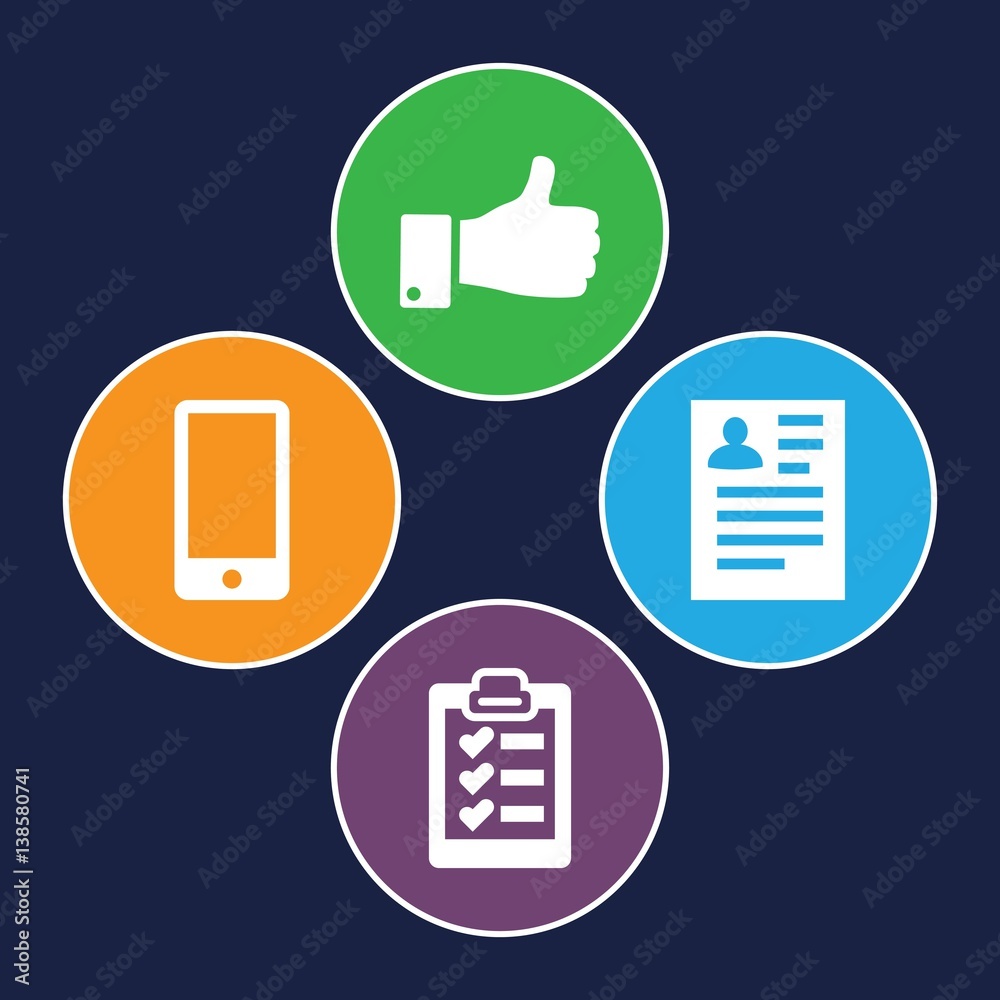 Set of 4 message filled icons Set of 4 message filled icons