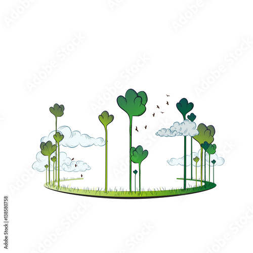 Nature paradise background for kids art