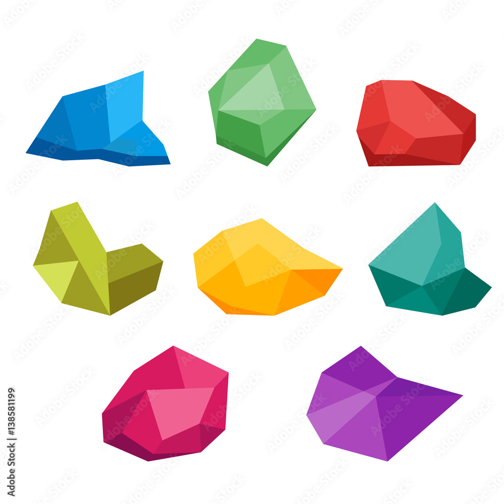 Set of untreated precious gems. Collection of crystal, diamond, ruby, diamond, sapphire, ruby. Natural resources. Vector, illustration in flat style isolated on white background EPS10. Set of untreated precious gems. Collection of crystal, diamond, ruby, diamond, sapphire, ruby. Natural resources. Vector, illustration in flat style isolated on white background EPS10.
