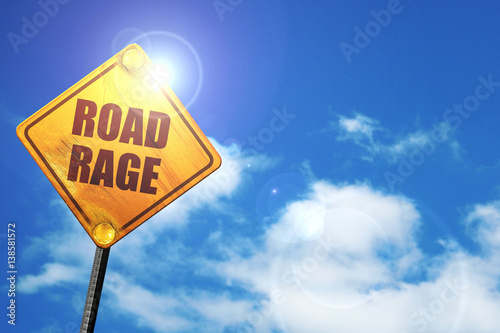 Obraz na plátně road rage, 3D rendering, traffic sign