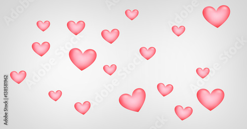 hearts background 3d render female colored