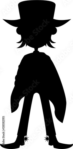 Cartoon Cowboy in Silhouette