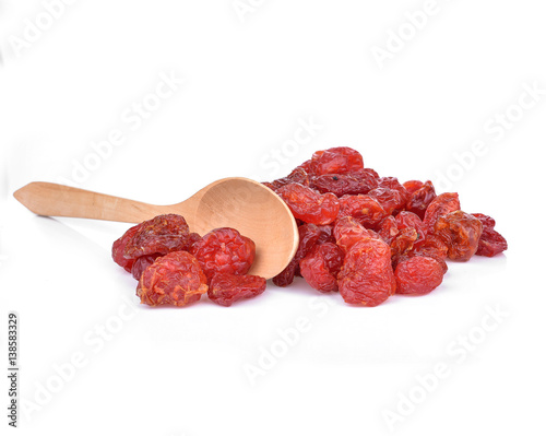 Dried tomatoes isolated on white background.