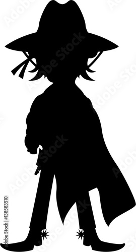 Cartoon Cowboy in Silhouette