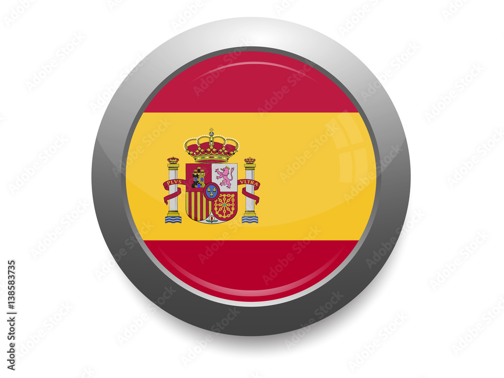 Fototapeta premium Spain flag button