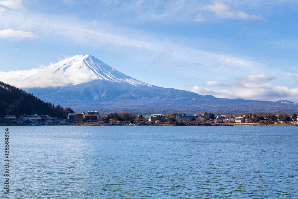 The Mt.Fuji and Lake Kawaguchiko.The shooting location is Lake Kawaguchiko, Yamanashi prefecture Japan.