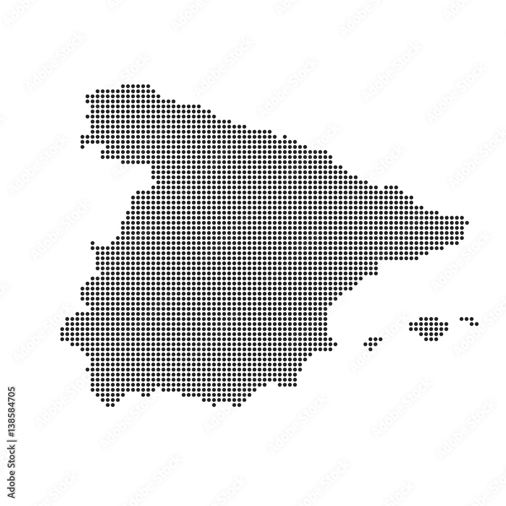 Simple Dotted Spain Map