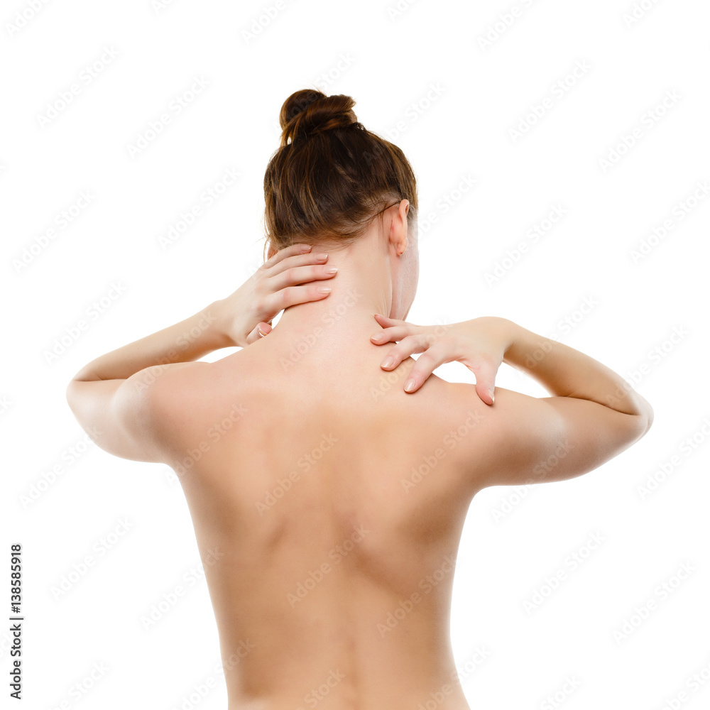 Woman massaging pain back 