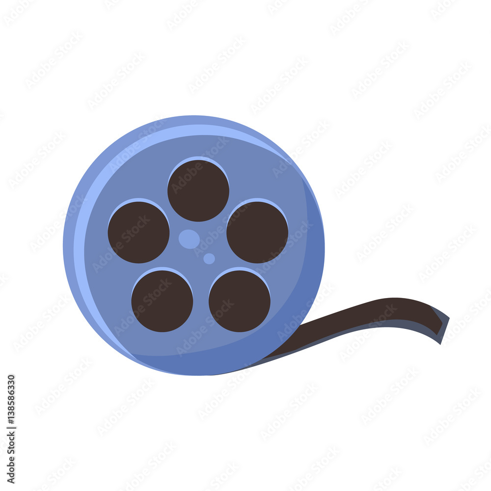 Film Reel, Cinema And Movie Theatre Related Object Cartoon Colorful Vector Illustration