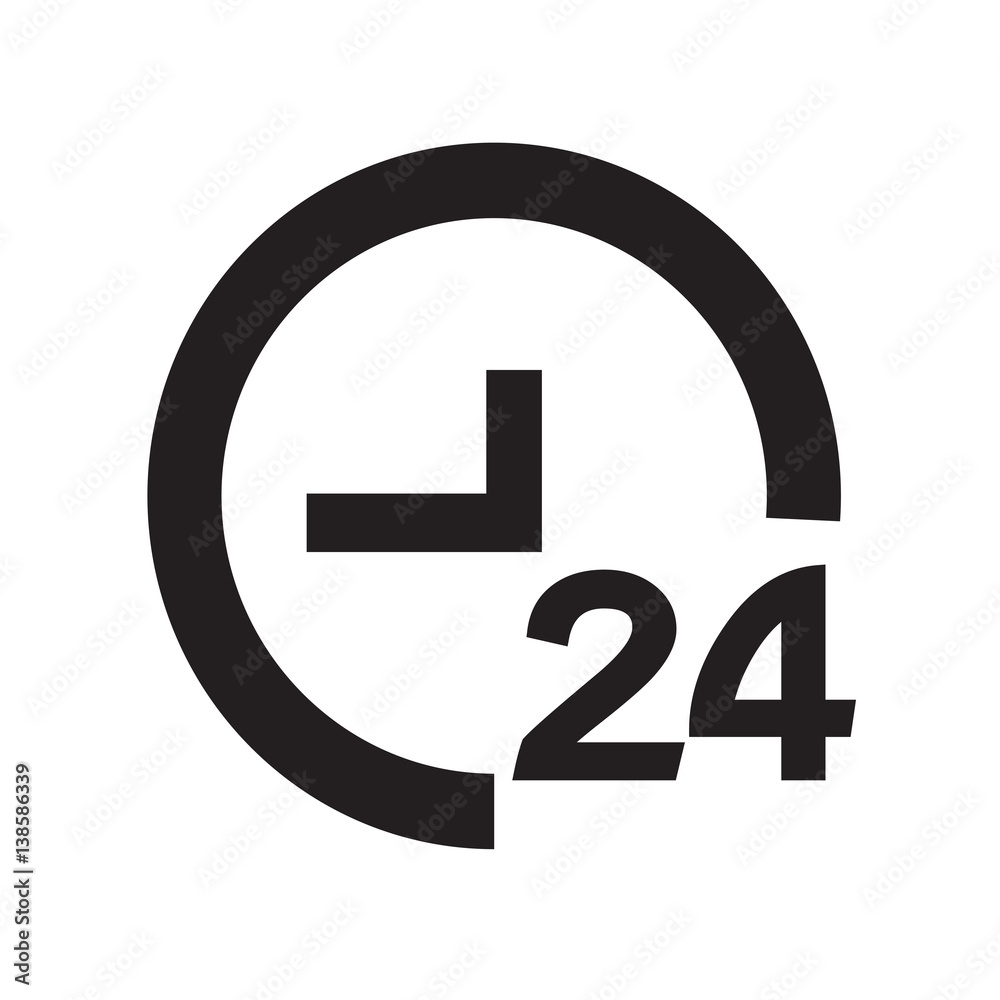 TIME 24 icon vector illustration TIME 24 icon vector illustration