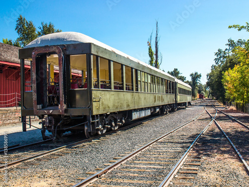 Railroad Passenger Cars On Siding