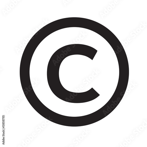 copyright symbol icon vector illustration photo