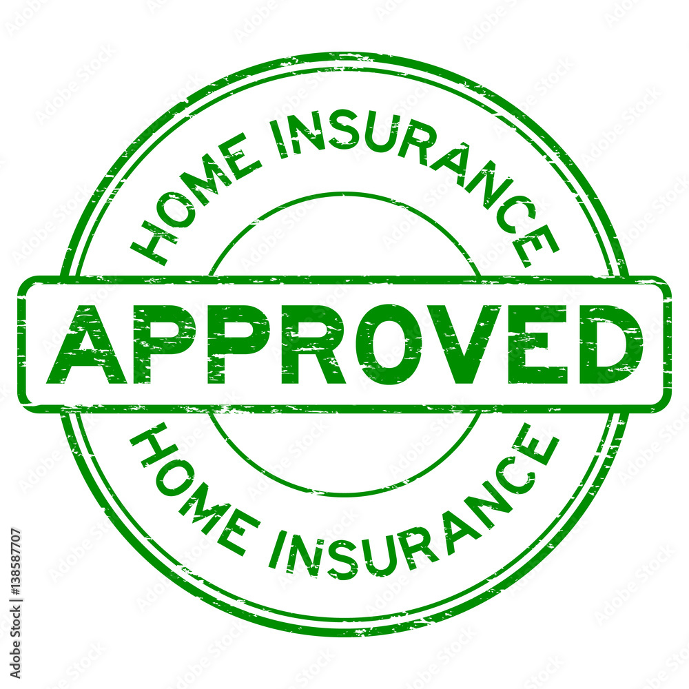 Grunge green home insurance approved round rubber seal stamp Grunge green home insurance approved round rubber seal stamp